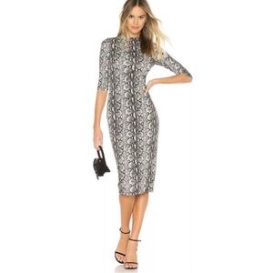 NWOT Alice + Olivia Delora Snake Print Midi Dress size 10